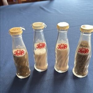 Vintage Pepsi Cola Glass Bottles Set